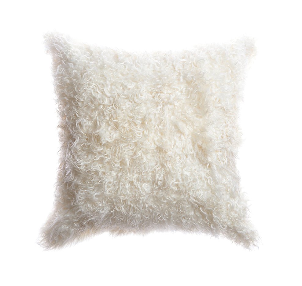 Curly Goat Fur Plush Pillow - Image 2
