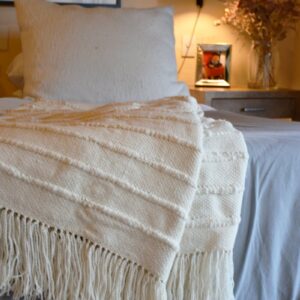Natural Multicolor Striped Throw Blanket