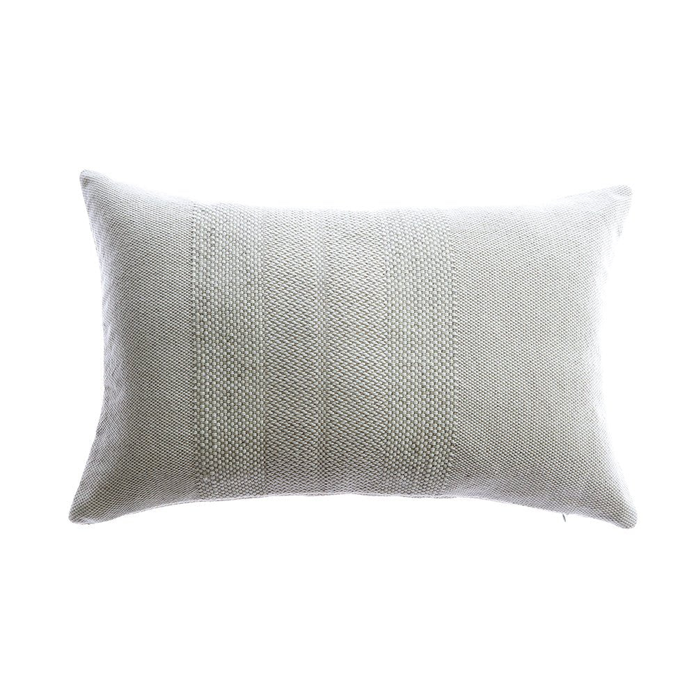Grey Woven Wool Lumbar Pillow - Image 2